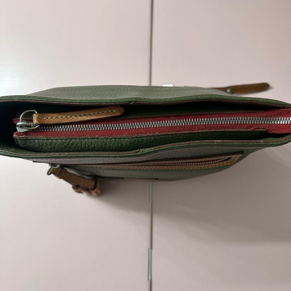 Dooney & Bourke Olive Green and Tan Shoulder Bag - Picture 7 of 9